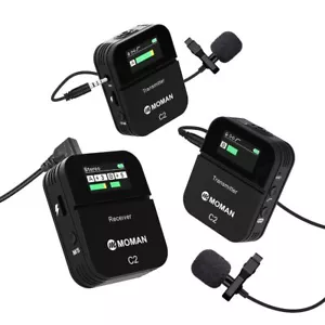 Micrófono de solapa inalámbrico Moman C2X 2,4 GHz para cámara réflex digital teléfono portátil - Imagen 1 de 8