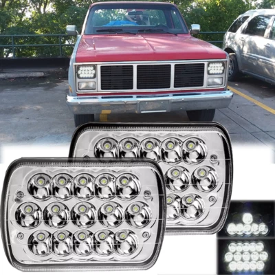Pair 7x6" LED Headlights High/Low Beam For GMC C1500 C2500 C3500 K1500 Suburban - Image 1 of 4