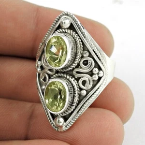Anillo Boho De Citrino Para Mujeres Tamaño 10 Joyería De Plata Esterlina 925 L3 - Imagen 1 de 6