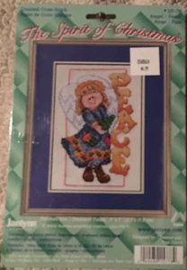 The Spirit of Christmas 5X7 Cross Stitch Kit Janlynn ANGEL PEACE #157-78 NEW - Picture 1 of 2