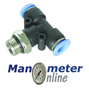 Pneumatik T-Einschraubverschraubung drehbar Steckverbinder für Druckluftschläuch - Bild 1 von 2