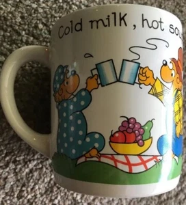The BERENSTAIN BEARS ceramic Coffee Mug Vintage 1987 by Princess House Milk Soup - Picture 1 of 6