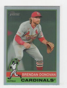 2025 TOPPS HERITAGE CHROME REFRACTOR BRENDAN DONOVAN ST. LOUIS CARDINALS #225 - Picture 1 of 2