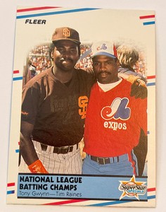 1988 FLEER Baseball NATIONAL LEAGUE BATTING CHAMPS TONY GWYNN TIM RAINES #631