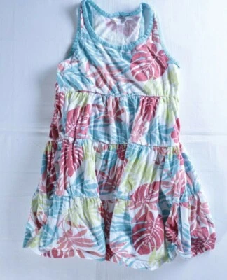 Vestido sin mangas Pumpkin Patch escalonado talla 6 jersey tropical blanco rosa azul Foto 1 de 4