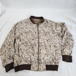 Ay Guey Reversible Jacket !Ay Guey! Skull Paisley Patch Embroidered 2XL 2X Zip - Picture 1 of 10