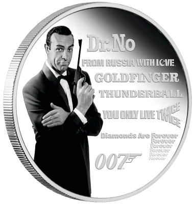 JAMES BOND 007 LEGACY SERIES 1st ISSUE 2021 1oz SILVER PROOF Colored $1 COIN - Image 1 of 4