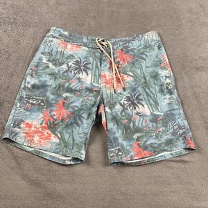 Faherty Retro Hawaiian Tropical Print Palm Tree Swim Trunks Mens Board Shorts 35 - Picture 1 of 12