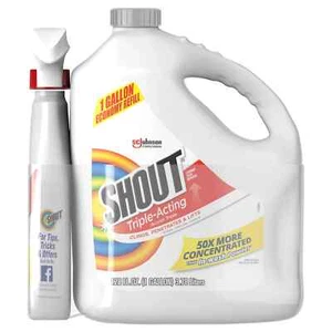 Shout Triple-Acting Laundry Stain Remover, 128 fl. oz. Refill + 22 fl. oz. Trigg - Picture 1 of 8