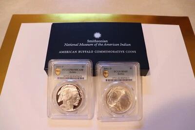 2001-P & D $1 American Buffalo Silver Dollars, PCGS PR69 DCAM & MS69. - Image 1 of 4