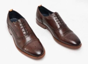 BASE LONDON - Cast - Mens Brown Brogues Toe Cap Shoes - NEW!!!