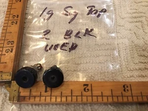 2 Vintage Instrument 2mm Jack Panel Mount Test Probe Black Used Lg Sq. Top - Picture 1 of 2