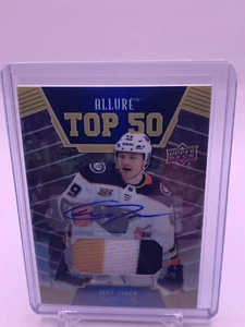 2019-20 Upper Deck Allure Top 50 Patch Auto Max Jones #T50-4 Rookie 03/25 - Picture 1 of 2