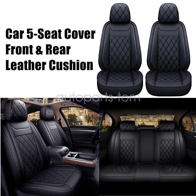 Fundas de cuero impermeables negras para coche Nissan Rogue 2010-2023 5 asientos Foto 1 de 4