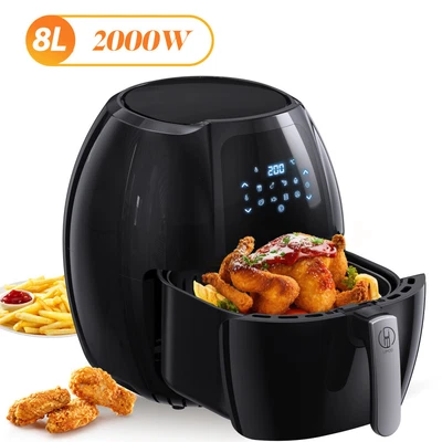 8L Heißluftfritteuse 2000W Fritteuse Fritteusen Heißluft Ofen Friteuse Digitale - Bild 1 von 4