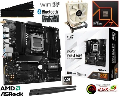 PC Aufrüstkit AMD Ryzen 7 8700F bis 64GB DDR5 mit TPM 2.0 ASRock B850M Pro WiFi - Bild 1 von 4