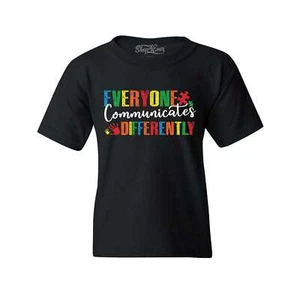 Everyone Communicates Differently Autism Youth's T-Shirt Autism Shirts - Picture 1 of 6