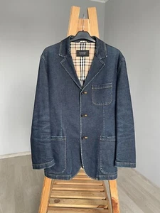Burberry Black Label Japan Exclusive Nova Check Denim Blazer Jacket Coat 42R - Picture 1 of 15