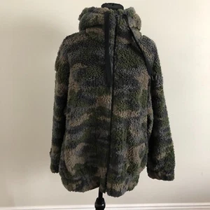 Aerie Offline Womens Sweater Medium Brown Camo Hooded Long Sleeve Full Zip NWOT - Picture 1 of 8