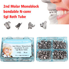 50sets Dental Orthodontic Monoblock Buccal Tubes 022 2nd Molar Roth NEW