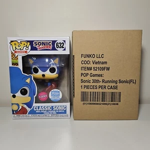 RARE!! Classic Sonic (Flocked) #632 with SLEEVE SHIPPER Funko Pop Exclusive NEW! - Picture 1 of 15
