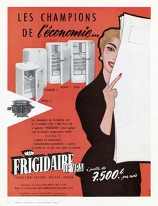 "FRIGIDAIRE" Annonce originale entoilée MAISON & JARDIN 1953 28x35cm - Picture 1 of 1