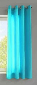 Cortina bufanda ojales "Berlín" impermeable microsatén HxB 145x140 cm turquesa - Imagen 1 de 5