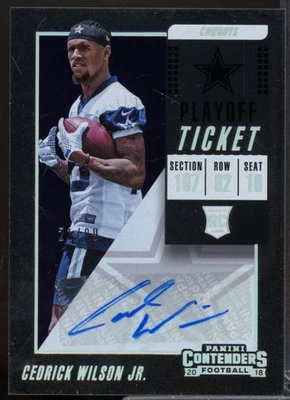 Cedrick Wilson Jr. Rookie 2018 Panini Contenders Playoff Ticket Autograph #190  - Image 1 of 2
