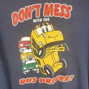 VINTAGE Lee School Bus Sweatshirt USA 90s- Men’s Large - Picture 1 of 5