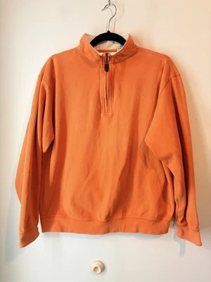 Orvis 1/4 Zip Pullover Sweatshirt Peach Orange Mens Medium Pima Cotton Outdoors - Image 1 of 3