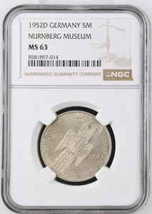 5 Mark 1952 D Germanisches Museum, Deutschland NGC MS 63 - Bild 1 von 2