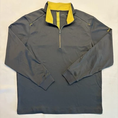 Nike Golf 1/4 Zip Pullover Jacket Sweatshirt Dri-Fit Men's XL Gray Yellow 7599 - Image 1 of 4