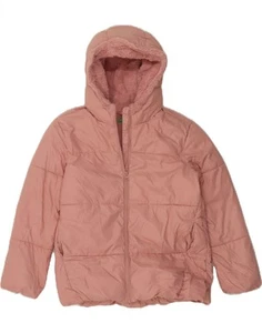 BENETTON Girls Hooded Padded Jacket 10-11 Years XL Pink Polyester NX12 - Picture 1 of 4