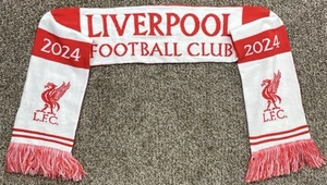 Bufanda de fútbol 2024 Liverpool Football Club roja y blanca You’ll Never Walk Alone - Imagen 1 de 4