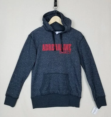 ADRENALINE DANCE Mujer Brillante Gris Plateado Pullover Sudadera con Capucha Talla S Foto 1 de 4