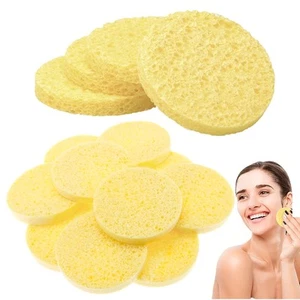 24 Pc Compressed Facial Sponges Exfoliating Face Cleansing Cellulose Scrub Pads - Picture 1 of 1