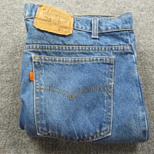 Vintage Levis 509 Orange Tab 40x30 Straight Leg Made In USA 12/88 Red Batwing - Picture 1 of 13
