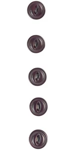 Buttons Mauve Cat Eye Center 1/2" Shiny 2-Hole 5Pk Vintage Blumenthal Lansing - Picture 1 of 7