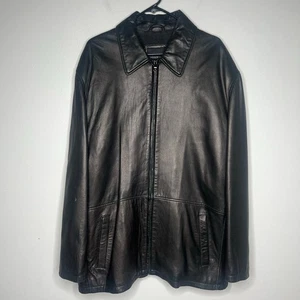 Andrew Marc New York Herren Ledermantel schwarz schwer gefüttert Gr. XL Full Zip  - Bild 1 von 16