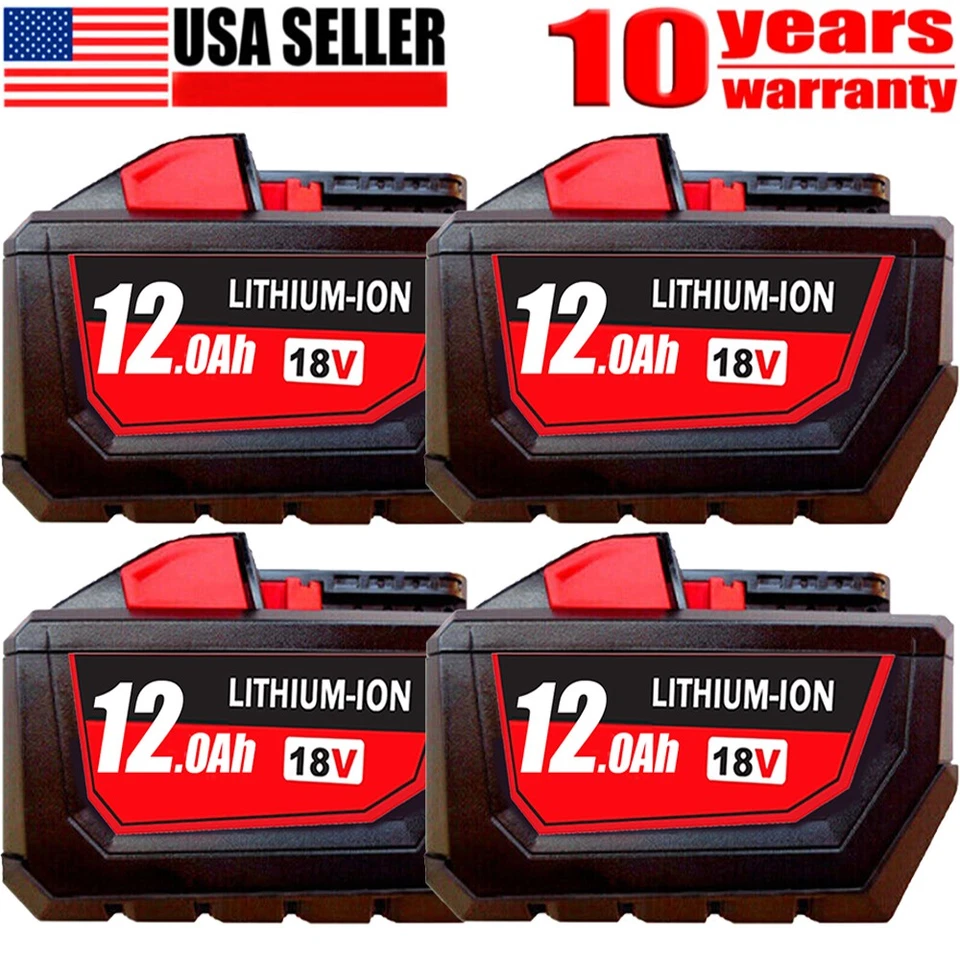 4X For Milwaukee 48-11-1812 M18 HIGH OUTPUT XC12.0Ah LITHIUM Battery 48-11-1880