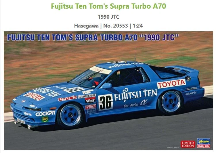 Hasegawa FUJITSU TEN TOM'S SUPRA TURBO A70 1990 JTC KIT 1:24 - Immagine 1 di 1