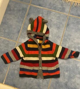 Baby Gap Hooded Striped multi color knit Sweater 6-12 months - Picture 1 of 5
