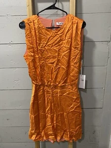 Amanda Uprichard Orange Silk Sleeveless Dress Size Medium - Picture 1 of 6