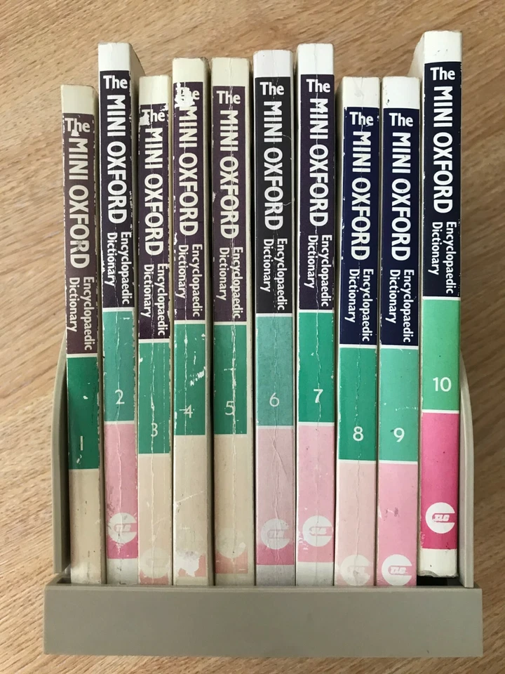 Vintage The Mini Oxford Encyclopaedic Dictionary Full Set Of Ten 1986 + HOLDER - Image 1 of 1