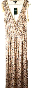 Lauren Ralph Lauren Maxikleid M Slvless Rosa Blumen Zierlich Feminin Landhaus Neu mit Etikett - Bild 1 von 9