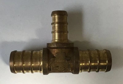 1/2" x 1/2" x 3/8" Zurn Barbed Brass Pex Tee - QQT332X
