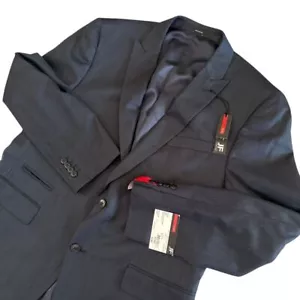 J. Ferrar Slim Fit Navy Suit Blazer Business Professional Jacket 44R - Picture 1 of 8