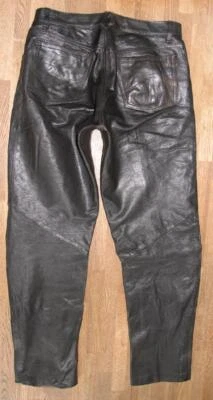 Cool Men's Leather Jeans/Leather Pants From Smooth IN Black Approx. W32/L32 - Image 1 of 4