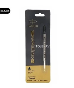 5 X Parker M Systemark Ball Point Pen Refill Fine Point Black Ink Folio / Beta - Picture 1 of 5