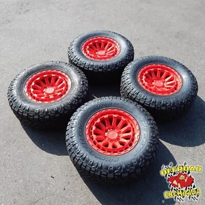 17x8.5" Red 6x5.5" Black Rhino Raid Wheels Rims 33" Nitto Tires Fits: GMC Toyota - Picture 1 of 6